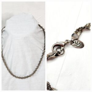Vintage "ML" Herringbone Twisted Rope Chain Necklace Minimalist Boho Maker Mark